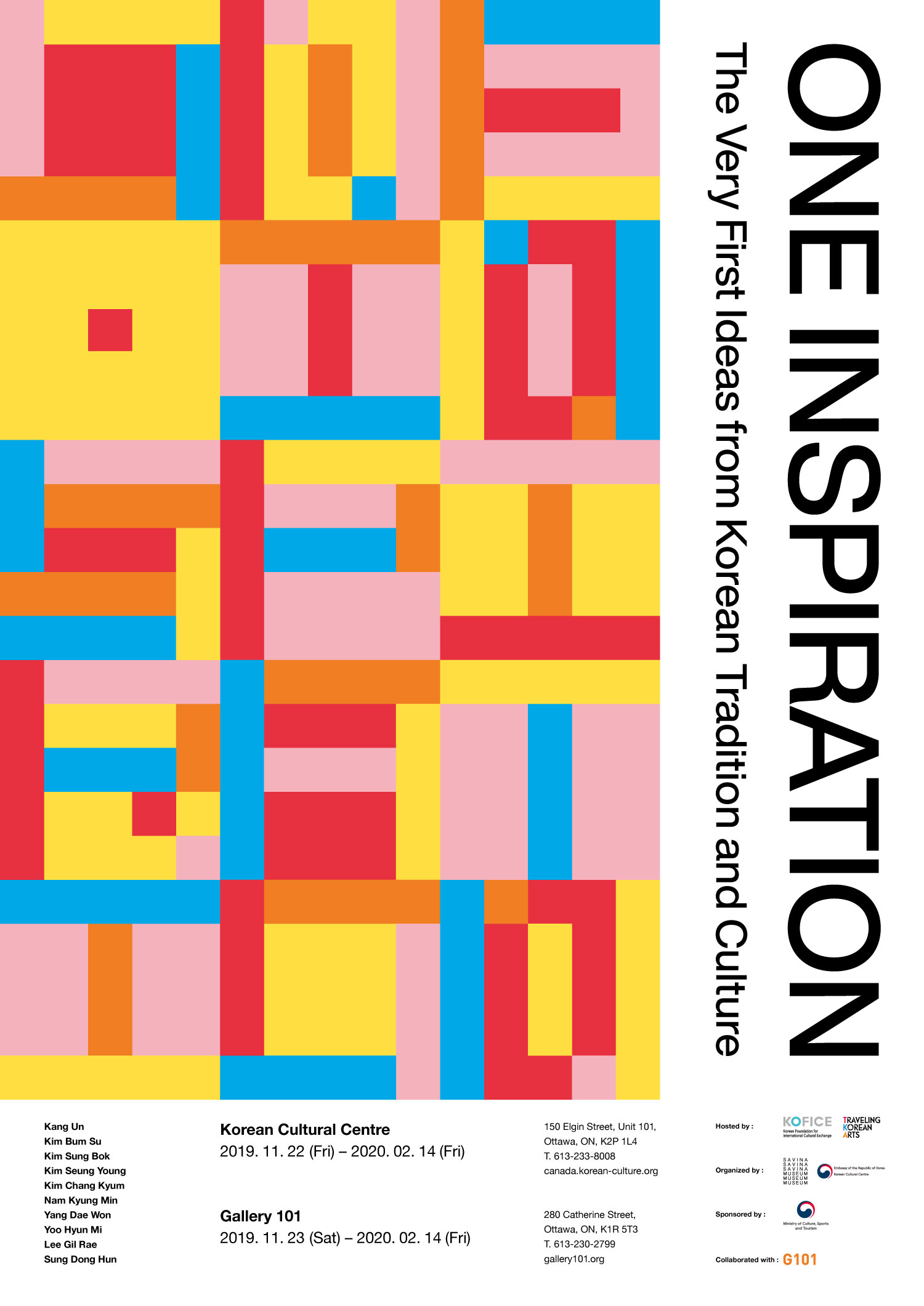 One Inspiration Exhibition Poster courtesy of the Korean Cultural Centre